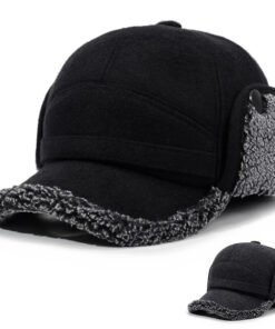 Baseball Cap with Fleece Earflaps for Winter
