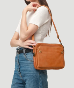 Three-Layer Crossbody Leather Shoulder Bag & Clutch